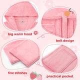 V.&GRIN Girls Fleece Hooded Robe, Soft Plush Warm Bathrobe Cozy Unicorn Sleepwear Gift for 5-14 Years （Lilac Heart 9-10）