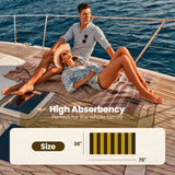 GOLD CASE HOME COLLECTION Lycia Turkish Beach Towel Set of 6-100% Cotton & Sand Free Towels for Vacation Essentials - XXL Pre Washed Quick Dry Travel Bath Towel - 70 x 38 Inches - Black