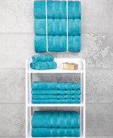 American Soft Linen Luxury 4 Piece Bath Towel Set, 100% Cotton Turkish Bath Towels for Bathroom, 27x54 in Extra Large Bathroom Shower Towels, Aqua Blue Bath Towels