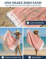 LANE LINEN 6-Pack Oversized Pre-Washed Beach Towels, Stylish Quick-Dry Pool & Travel Towels for Adults, 39"x71" - Diamond Multi Colors