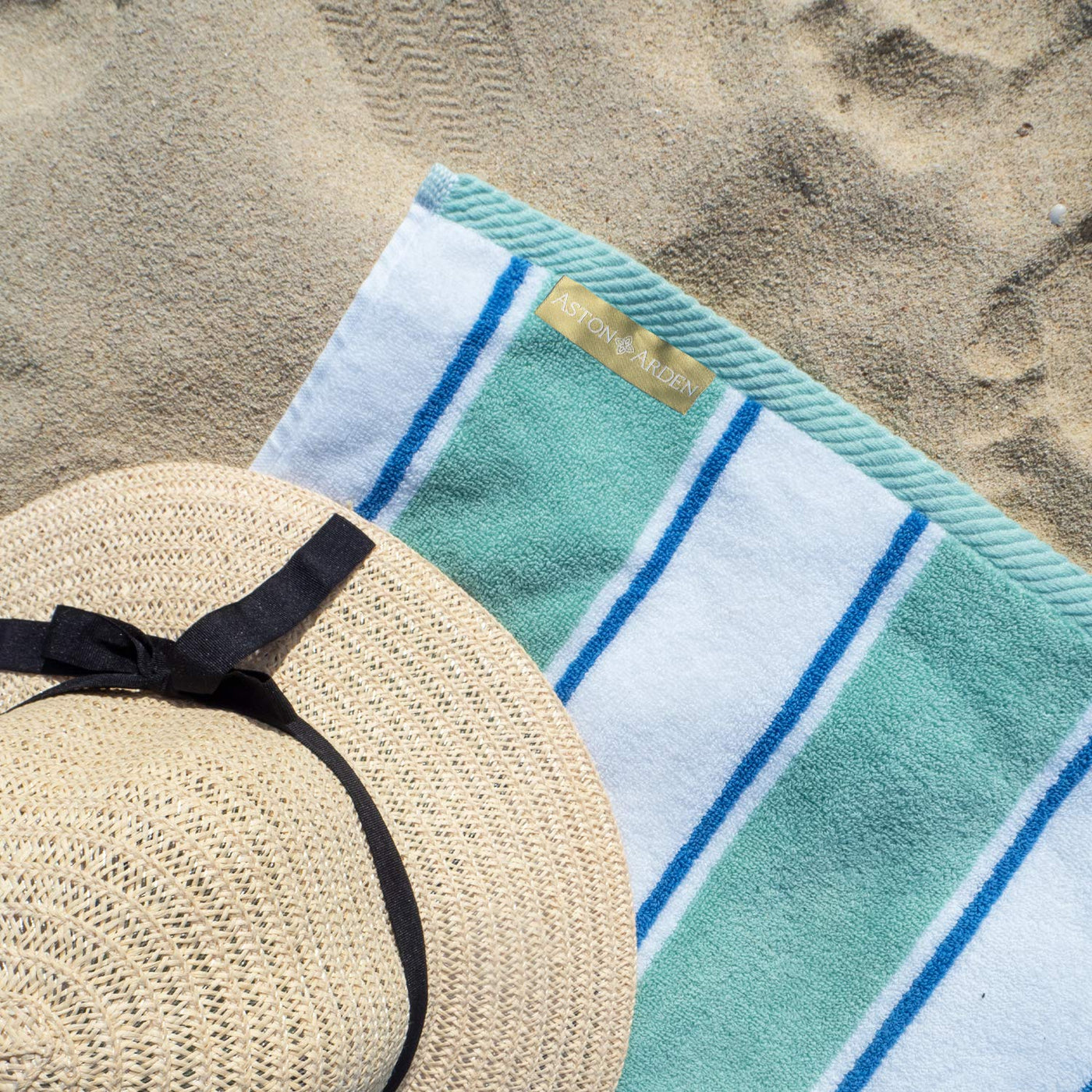 Aston & Arden Striped Beach Towel - Oversized 35 x 70 Soft