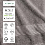 Lacoste Heritage Supima Cotton 6-Piece Towel Set, 2 Bath Towels, 2 Hand Towels, 2 Washcloths, Navy