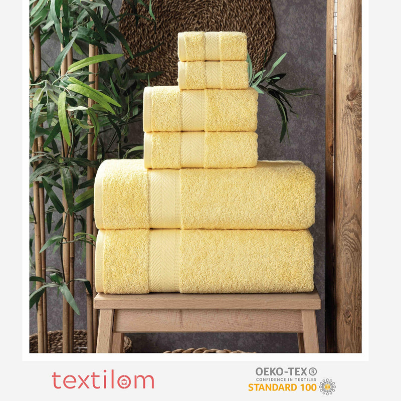 TEXTILOM 100% Turkish Cotton Pcs Bath Towel Set, Luxury Bath