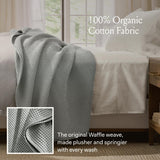 BOLL & BRANCH Waffle Bed Blanket, King/Cal King, White