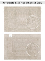 COTTON CRAFT 2 Pack Reversible Bath Mat - Soft Plush Bath Rug -17x24- Linen