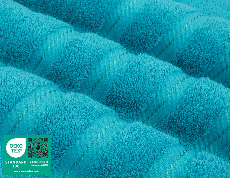 American Soft Linen Luxury 4 Piece Bath Towel Set, 100% Cotton Turkish Bath Towels for Bathroom, 27x54 in Extra Large Bathroom Shower Towels, Aqua Blue Bath Towels