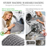 Yimobra Bathroom Rugs Non-Slip Washable – Extra Soft & Absorbent Chenille Bath Mat, Quick-Dry Plush Shaggy Floor & Vanity Bath Rugs for Tub & Shower, Modern Home Decor Accessories, 24 x 17, Grey