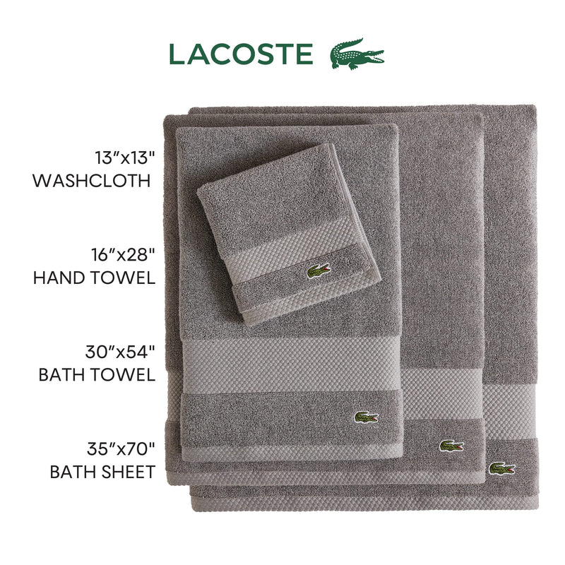 Lacoste Heritage Supima Cotton Bath Sheet, Croc Green, 35" x 70"