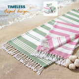 Utopia Towels - 4 Pack Turkish Beach Towel (40 x 72 Inches) - 100% Cotton Big Beach Towels Oversized - No Sand, Lightweight & Quick Dry - Prewashed for Soft Feel (Cool Grey, Aqua, Pink, Sea Foam)