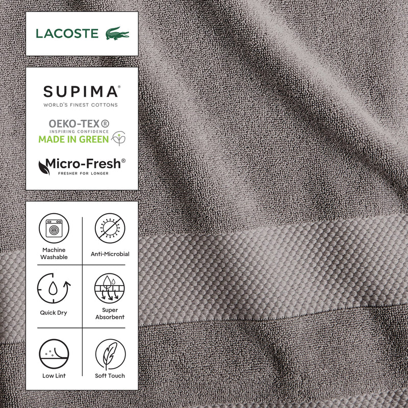 Lacoste Heritage Supima Cotton Bath Sheet, Croc Green, 35" x 70"