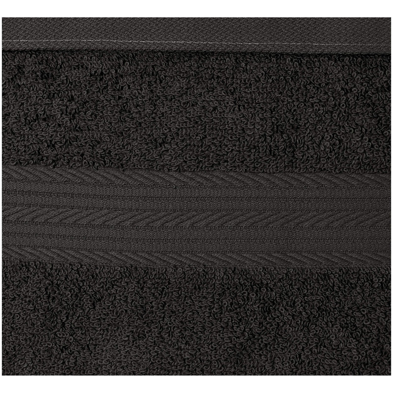 Amazon Basics Soft, Absorbent Fade Resistant Cotton Washcloths, 12-Pack, 12" L x 12" W, Black