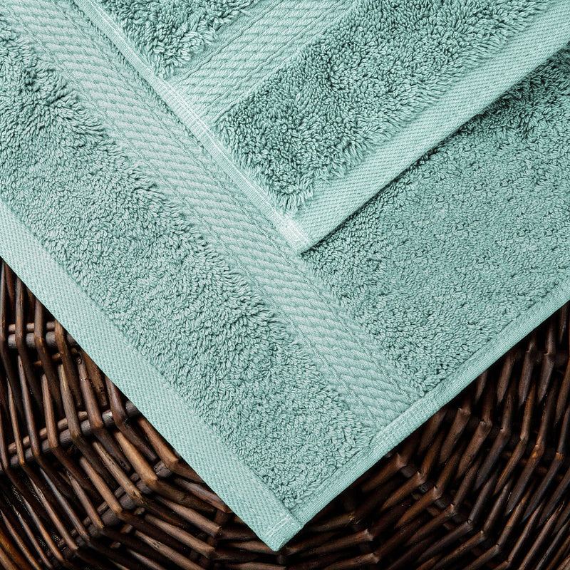 Superior Egyptian Cotton Pile 6 Piece Towel Set, Includes 2 Bath, 2 Hand, 2 Face Towels/Washcloths, Ultra Soft Luxury Towels, Thick Plush Essentials, Guest Bath, Spa, Hotel Bathroom, Sea Foam