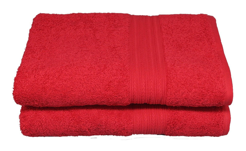 tomato red bath towel
