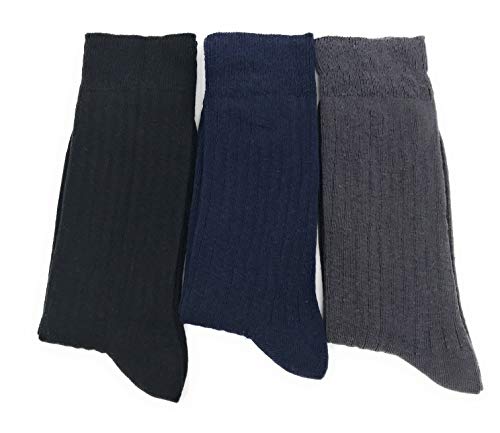 Goza Socks Men's Cotton Blend and Ribbed Dress Socks - Gozatowels