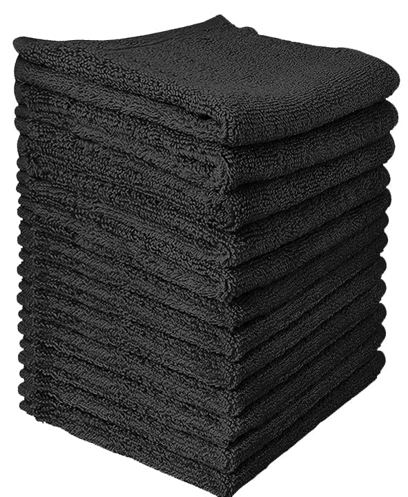 black cotton washcloth