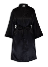 Goza Towels Women's Kimono Satin Robe, Solid Color, Short, Two Side Pockets - Gozatowels
