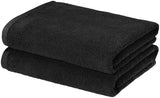 black bath towel