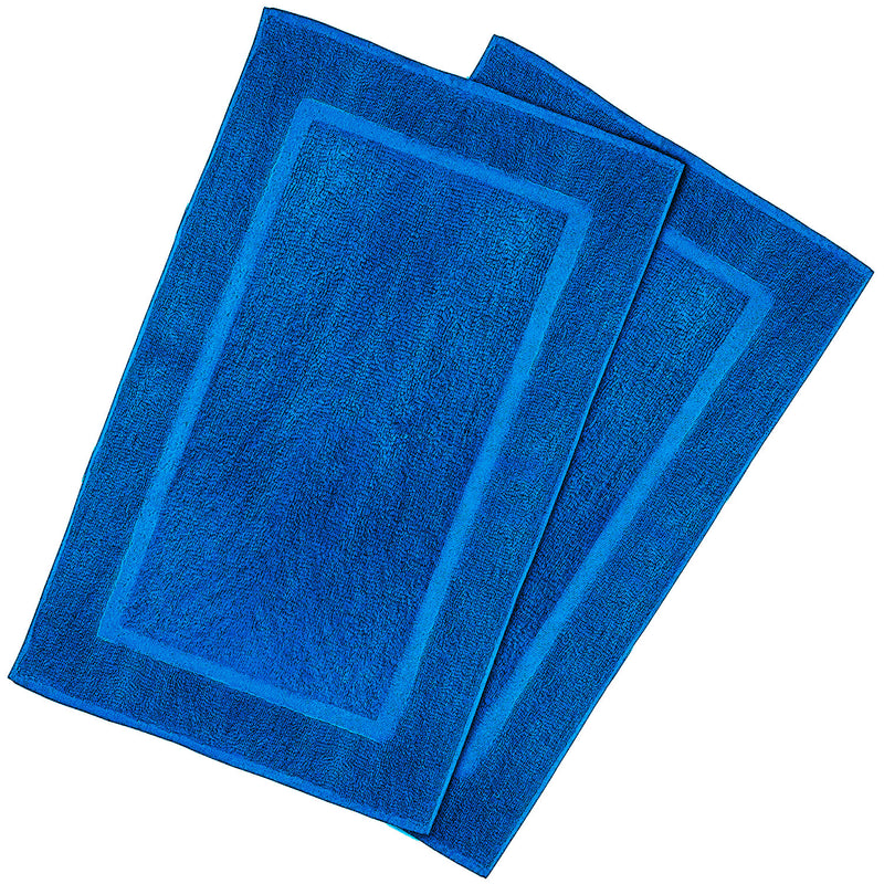blue bath mat