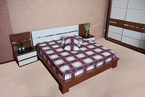 burgundy plaid flannel flat sheet