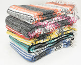 Authentic Mexican Throw Blanket for Yoga, Falsa by Goza Cotton