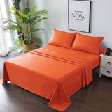 orange bed sheets