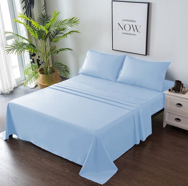 light blue bed sheets