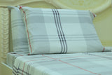 White plaid flannel flat sheet