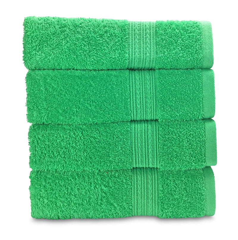 green hand towel