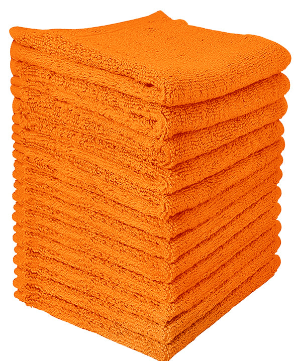 orange cotton washcloth