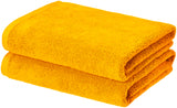 yellow bath towel