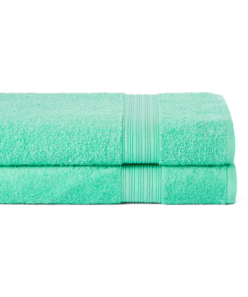 green bath towels