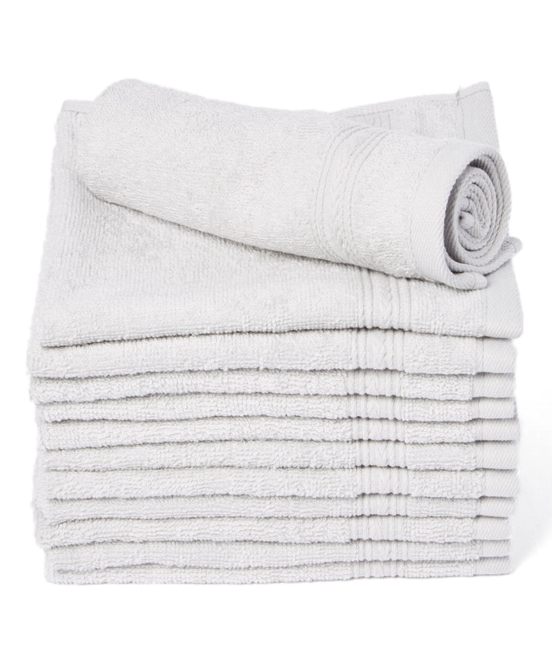 silver light grey cotton washcloths