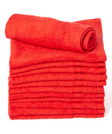 red cotton washcloths