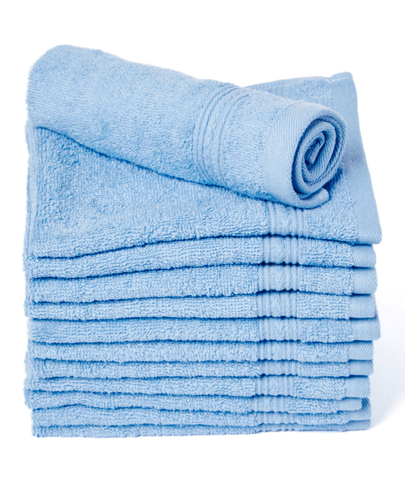 light blue cotton washcloths
